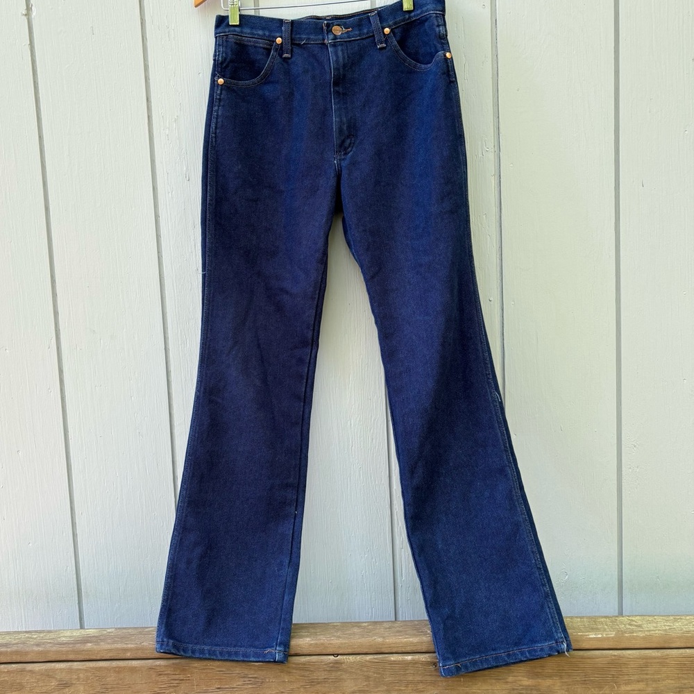 WRANGLER—Vintage—Dark Wash Navy Denim Jeans—Men 32 x 32—High Rise—VG+ Condition